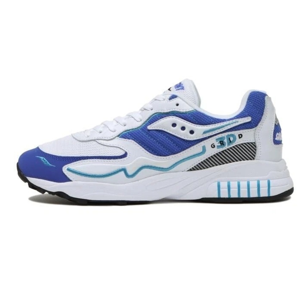 MEN 5.5 WMNS 7 Saucony 3D Grid Hurricane Athletic Shoes White Royal Blue S70646